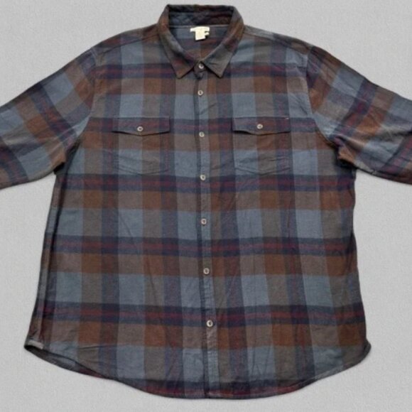 Carbon 2 Cobalt Men's Flannel Shirt Size 2XL Plaid Button Up Outdoor Cabincore - Picture 2 of 9